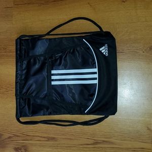Adidas black white drawstring bag